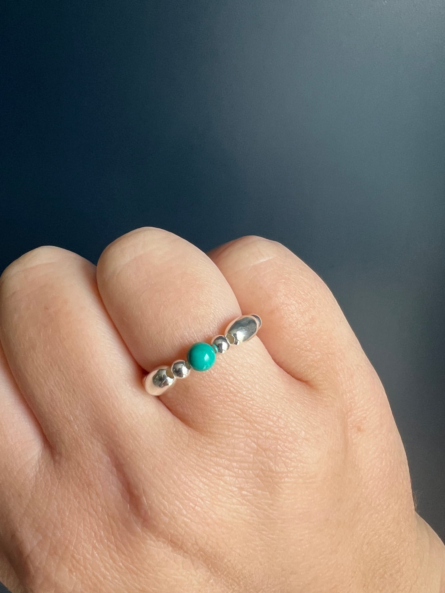 Single Turquoise Bead Ring