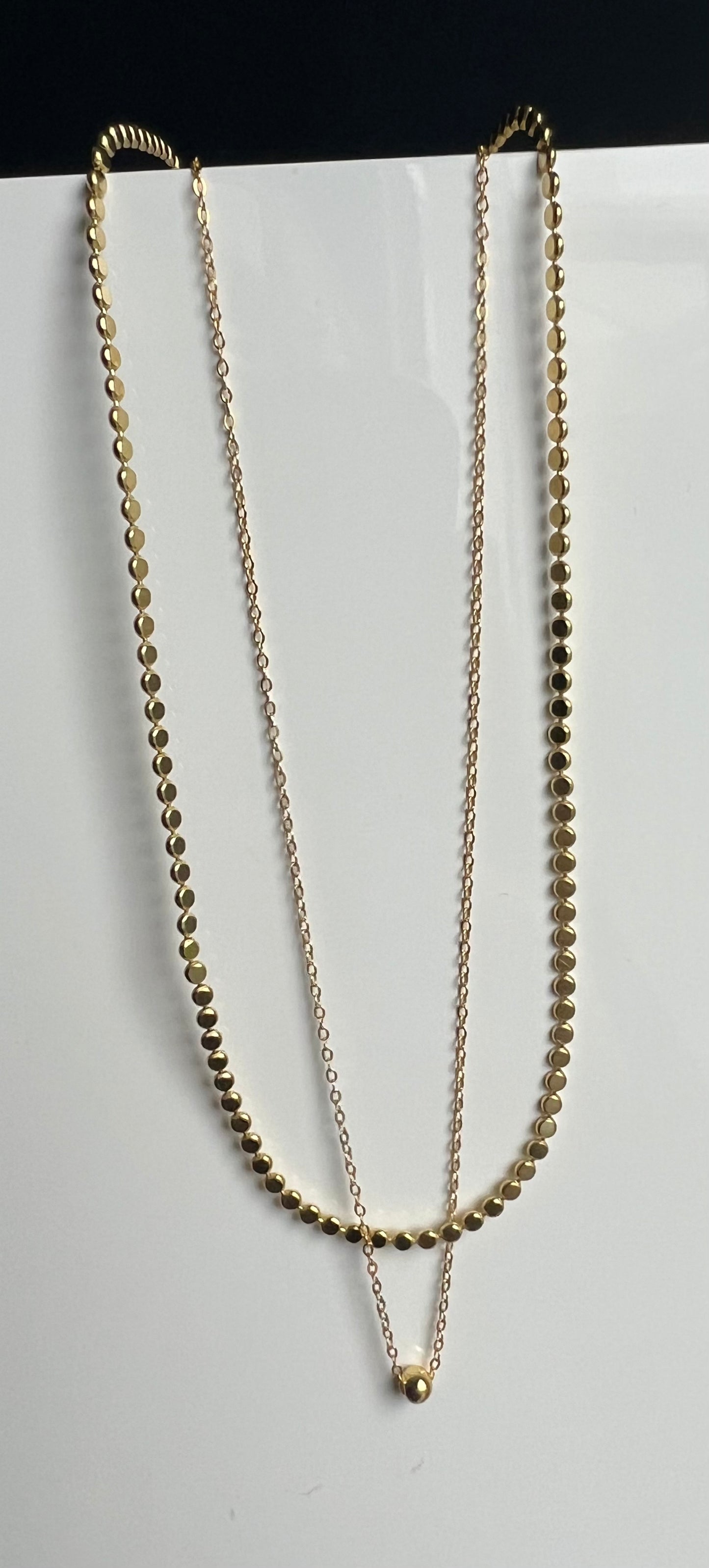 Double Layer Bead Necklace - Gold/Silver