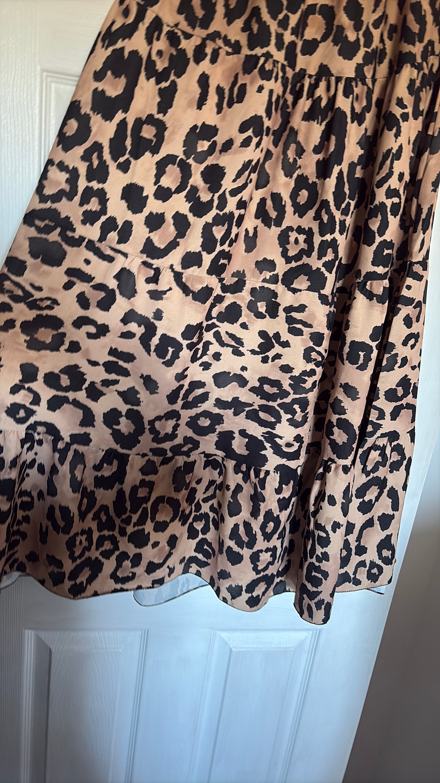 Leopard Print Maxi Lightweight Skirt