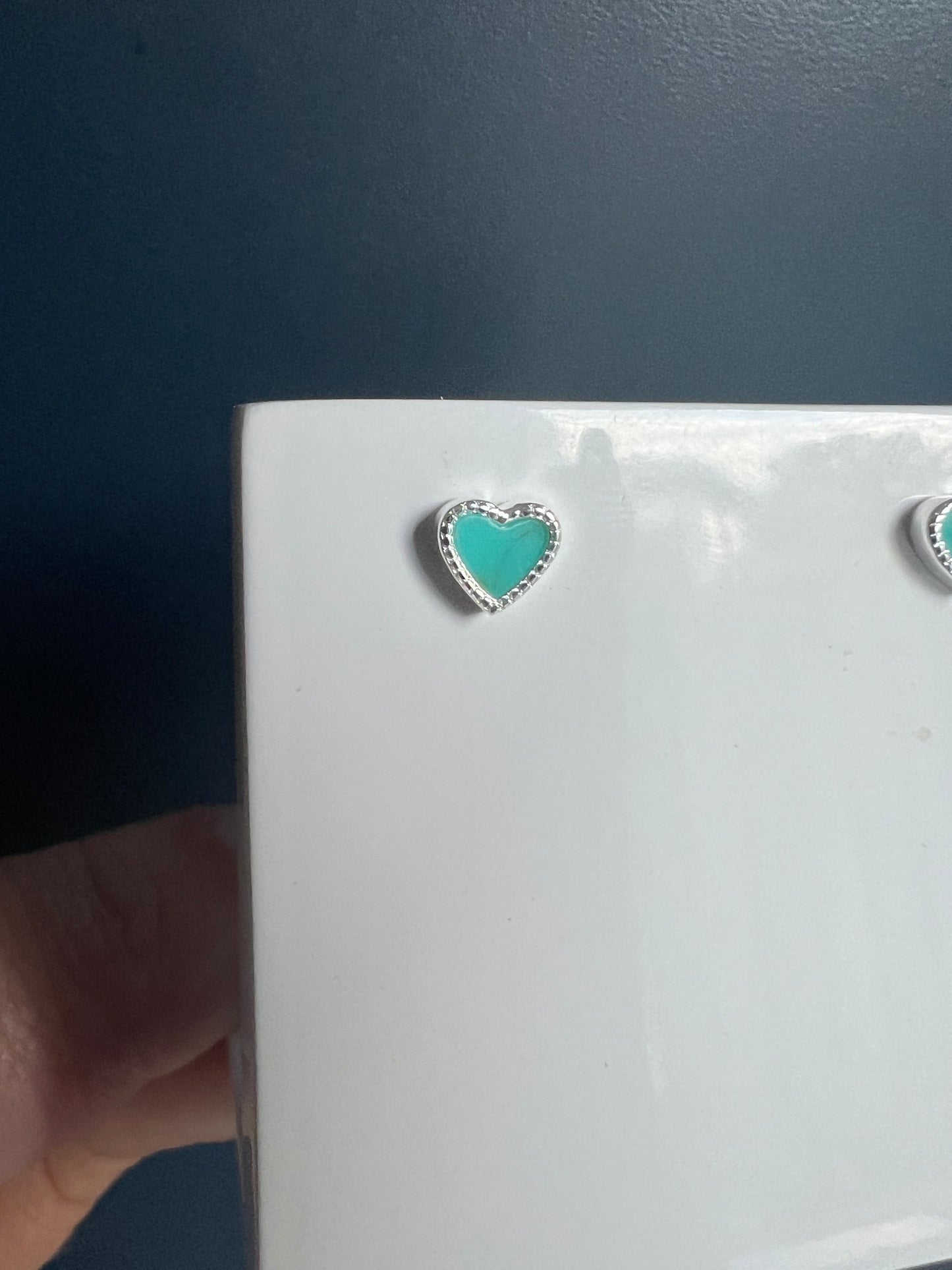 Turquoise Heart Studs