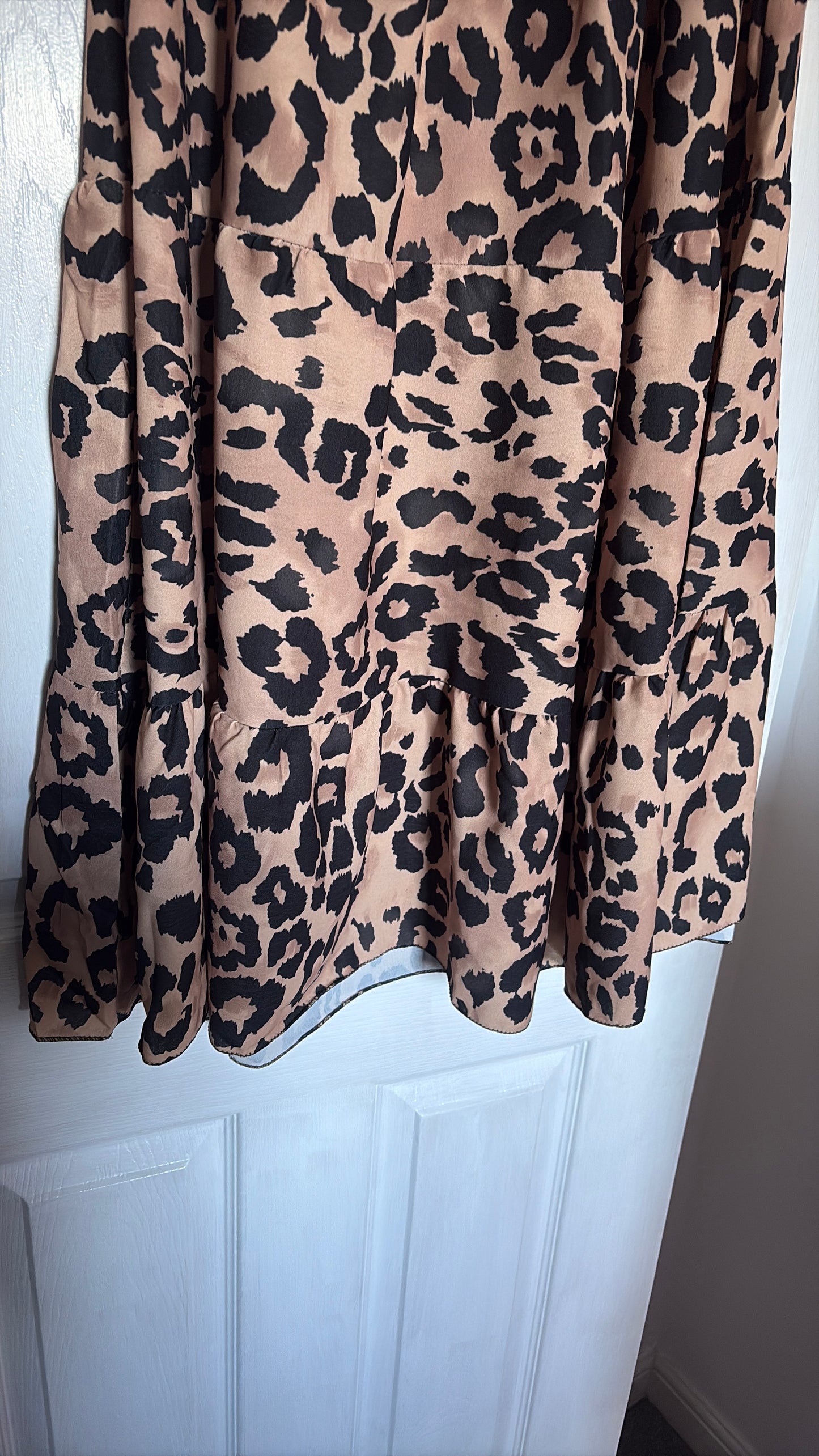 Leopard Print Maxi Lightweight Skirt