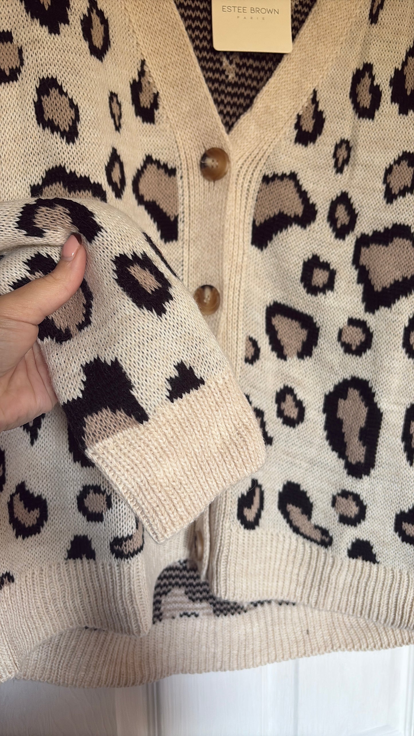 Black or Cream Leopard Print Cardigan - one size