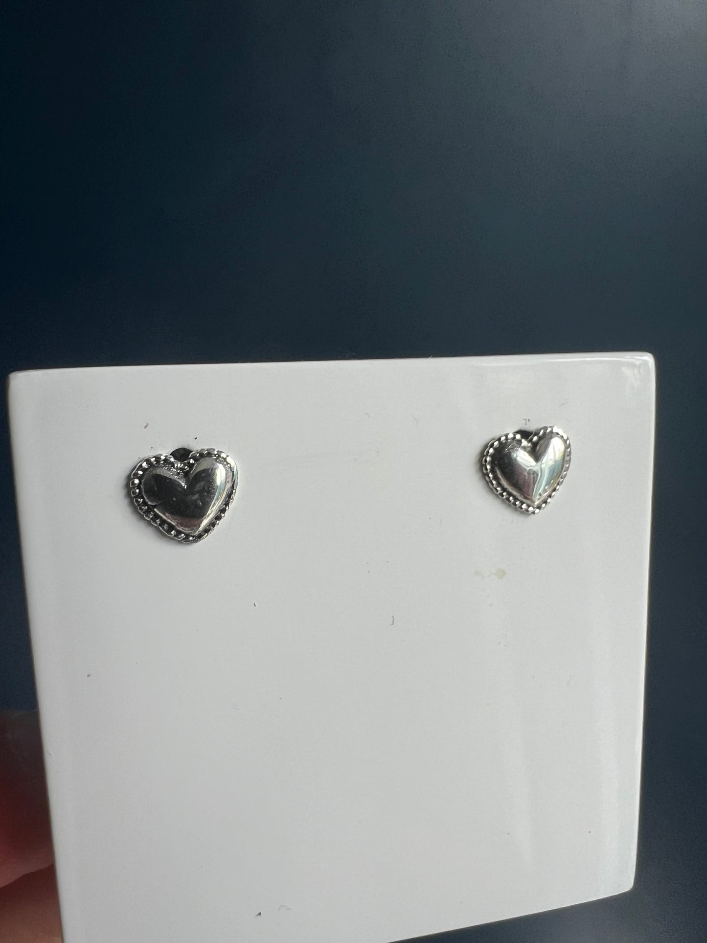 Oxidised Heart Studs