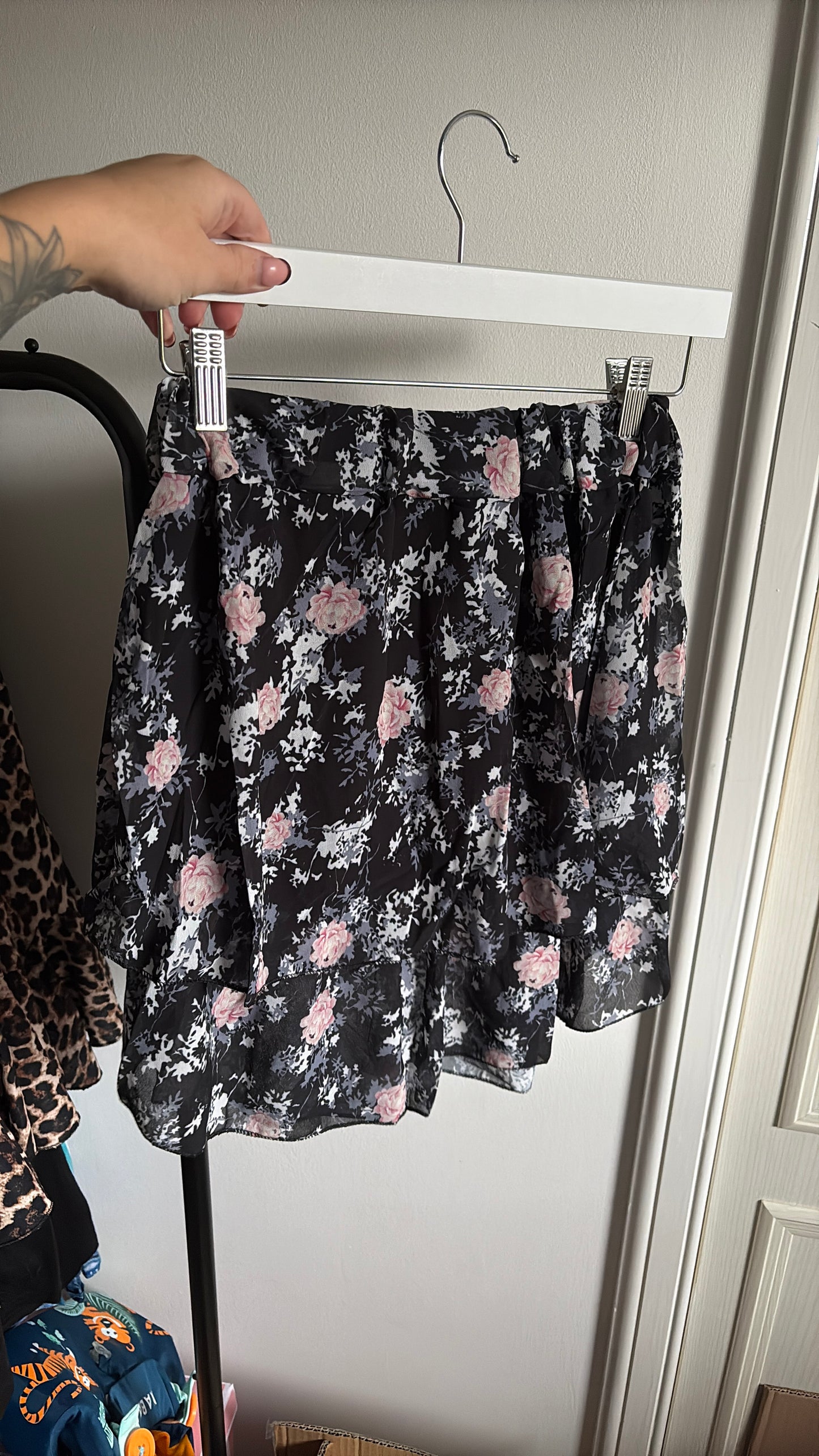 Tiered Floral Skirt