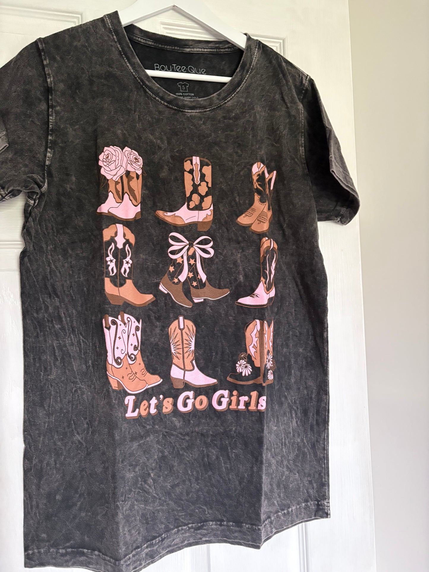 Let's Go Girls Pink Boots Cowboy Top