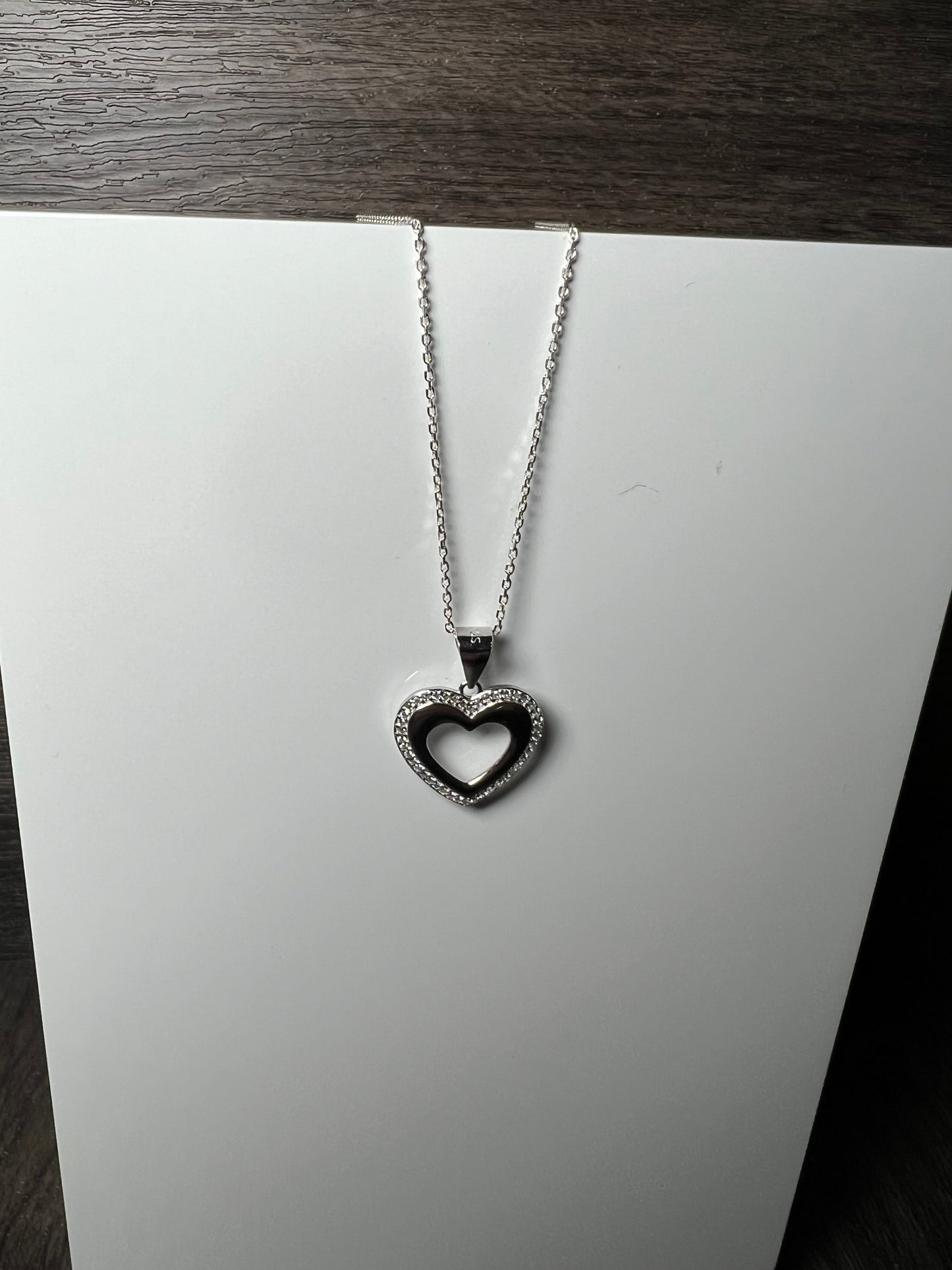 Sparkly Open Heart Necklace