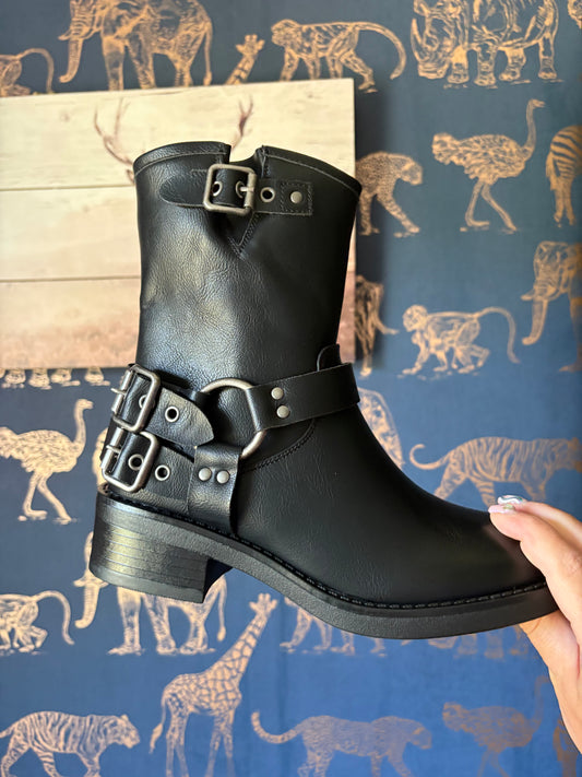 Black Biker Boots