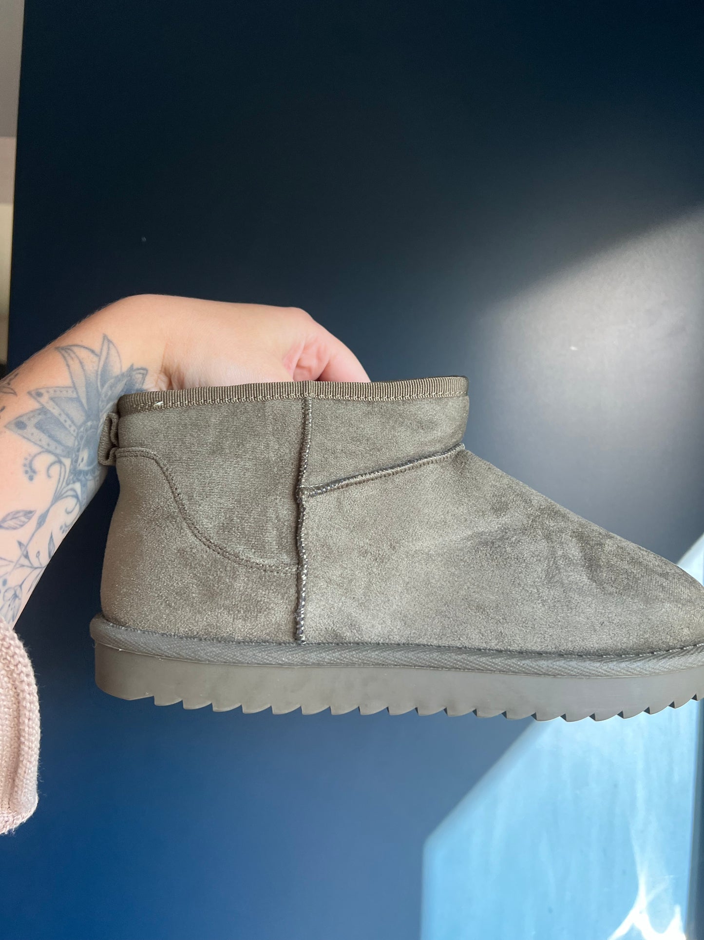 Khaki Slipper Boots