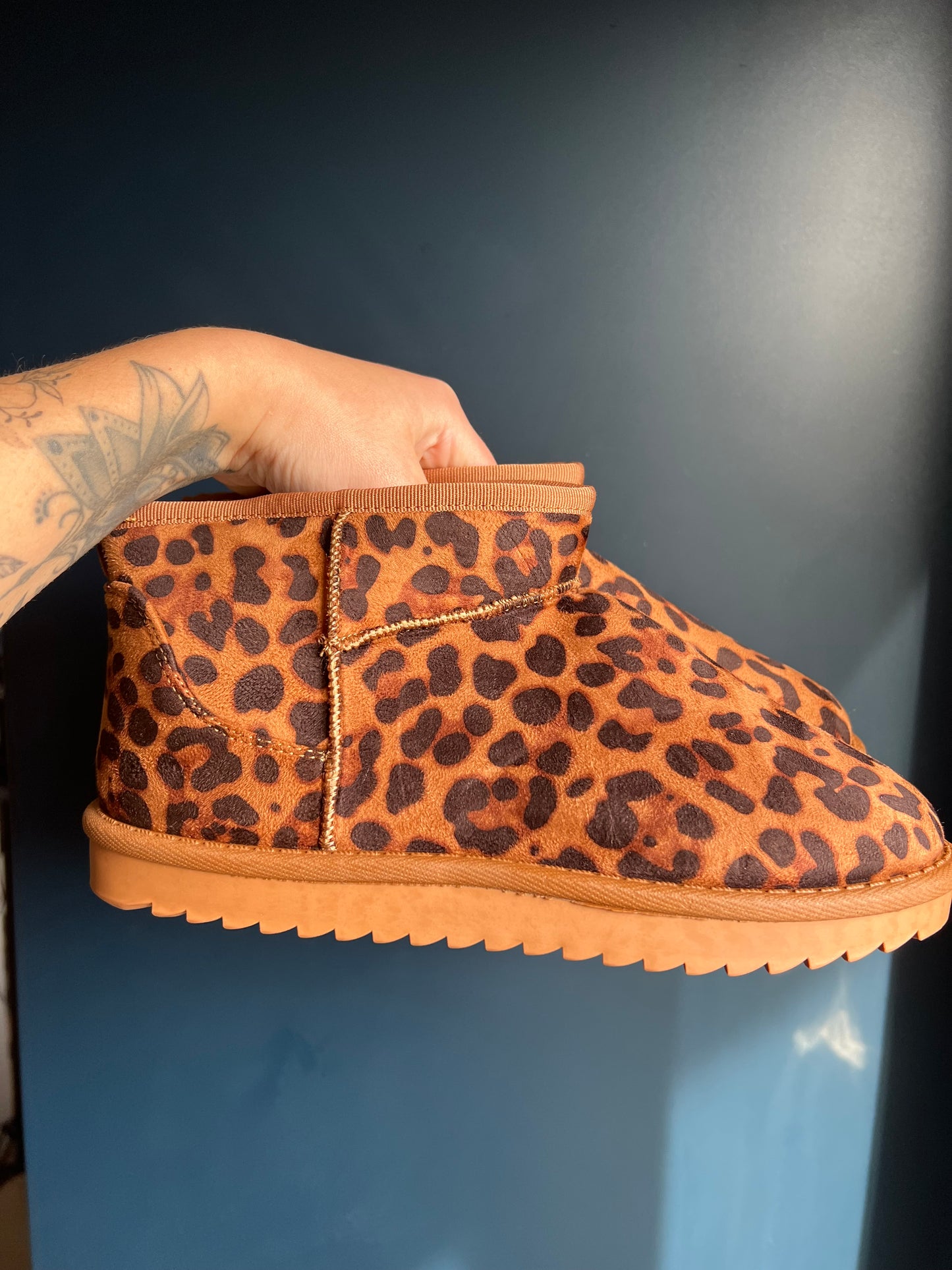 Leopard Print Slipper Boots