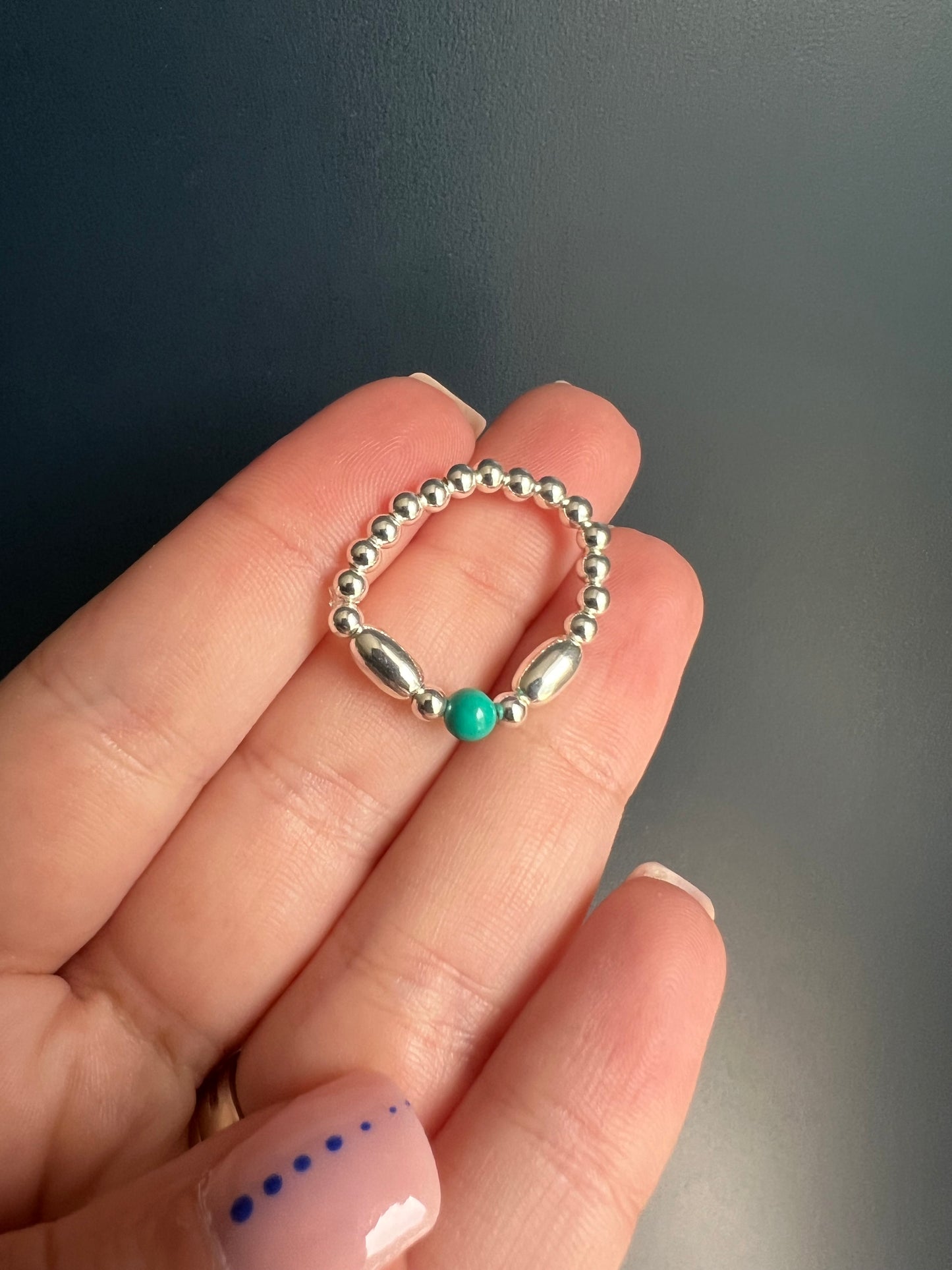 Single Turquoise Bead Ring