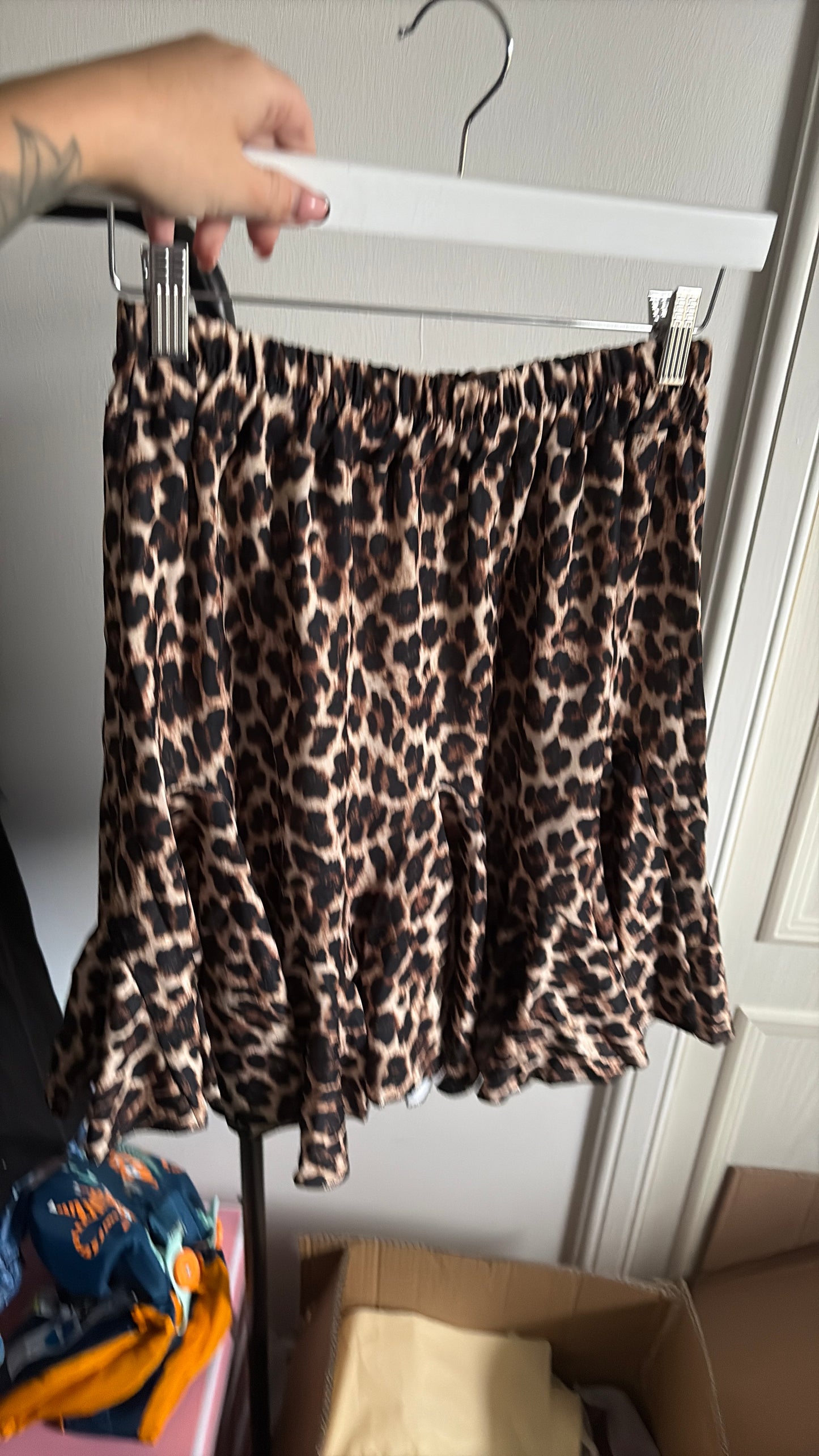 Floaty Short Leopard Print Skirt