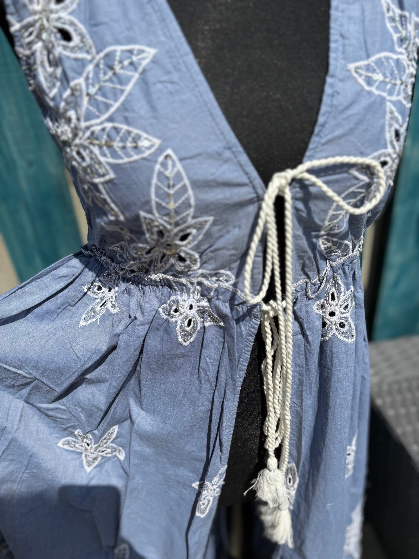 Floral Denim Blue Kimono