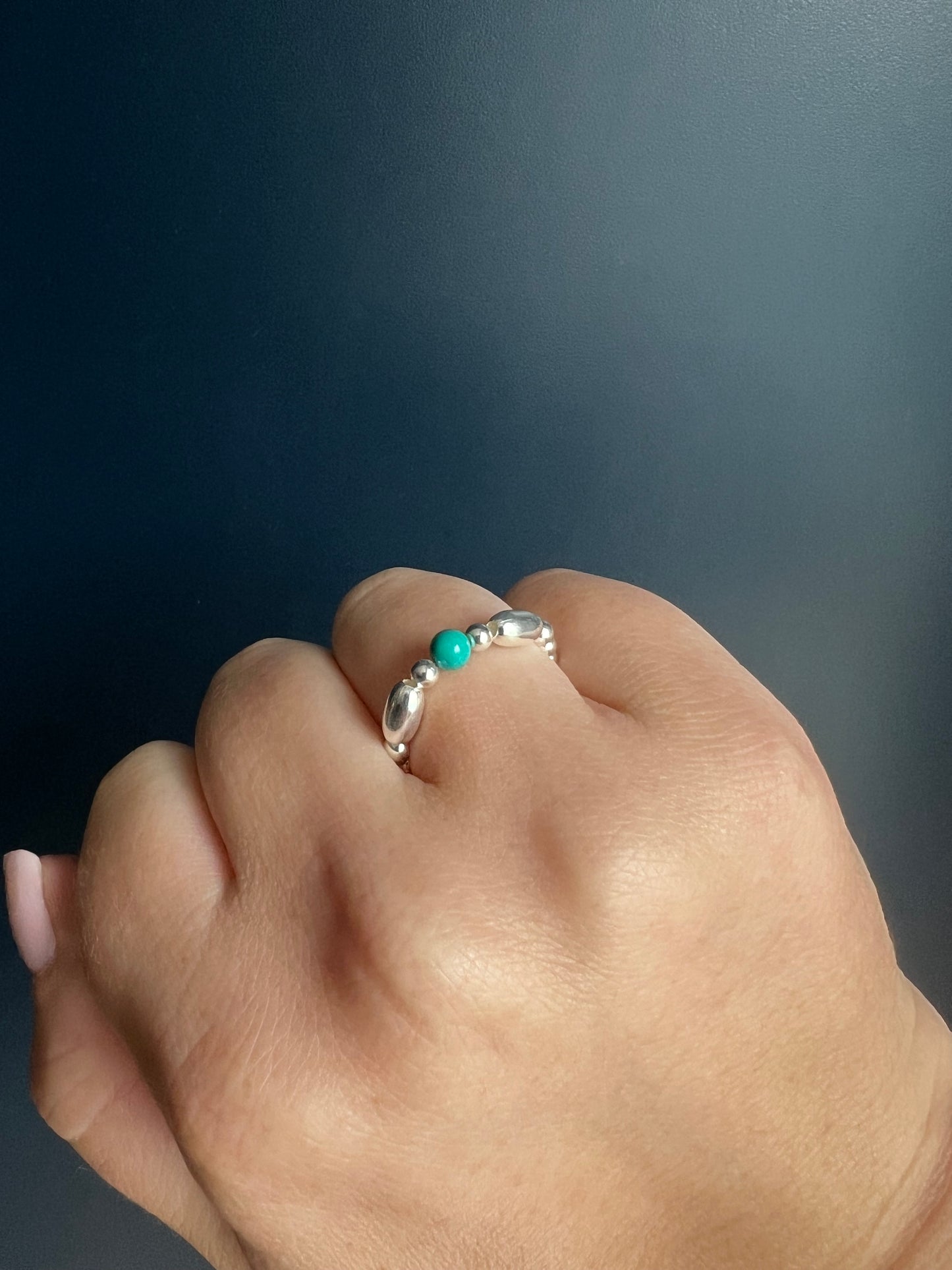 Single Turquoise Bead Ring