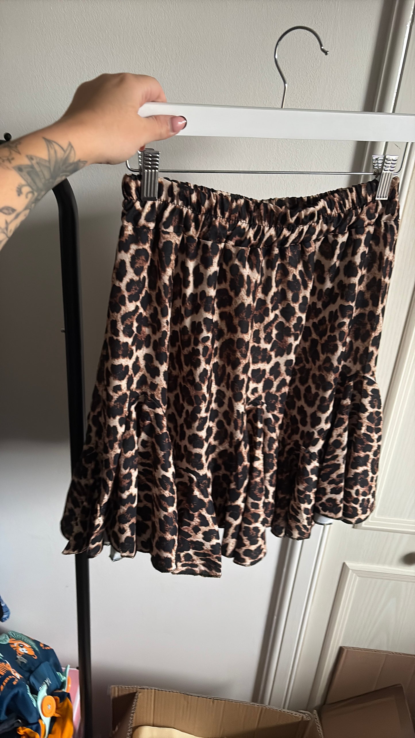 Floaty Short Leopard Print Skirt