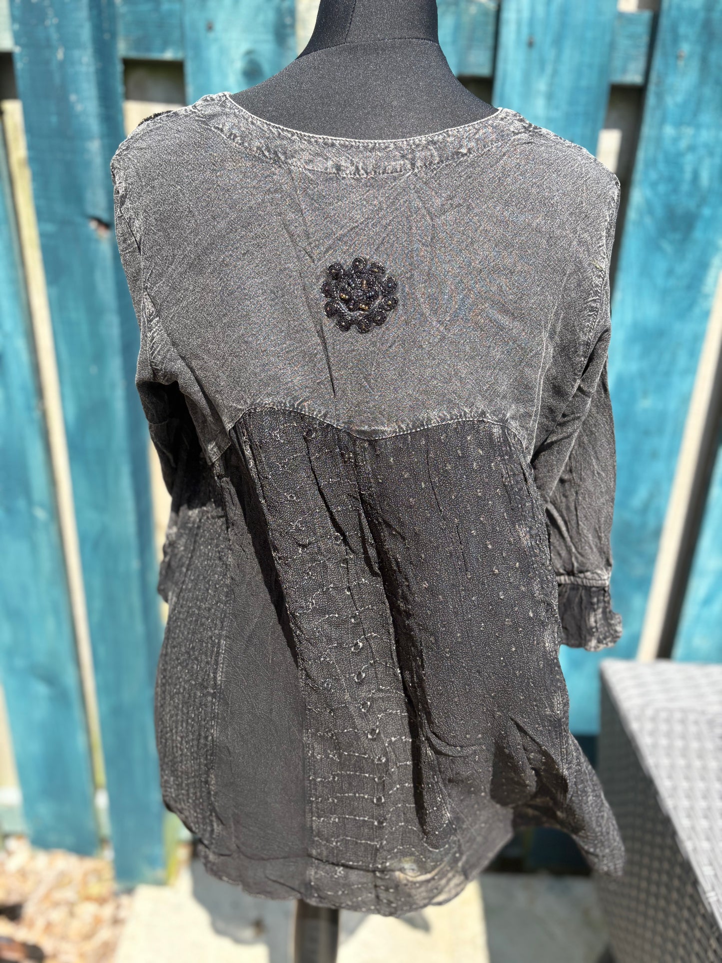 Embellished Sheer Shirt Top
