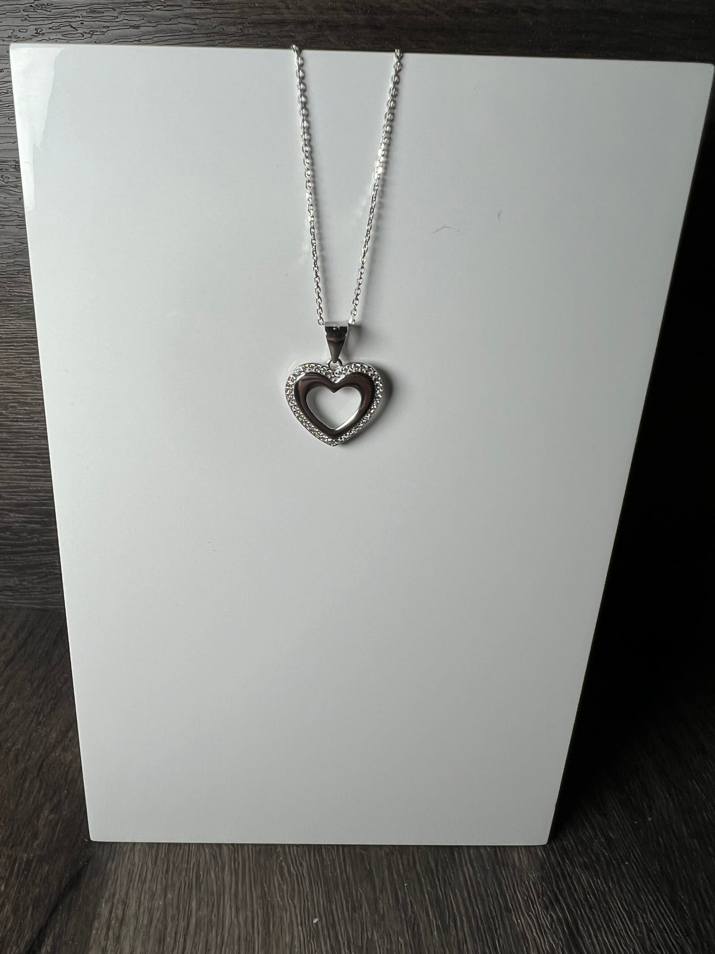 Sparkly Open Heart Necklace