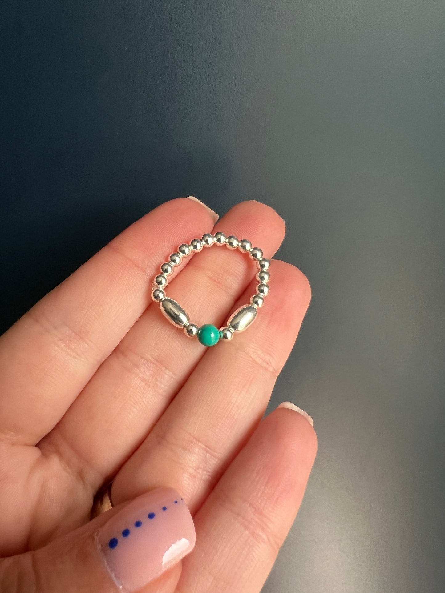 Single Turquoise Bead Ring