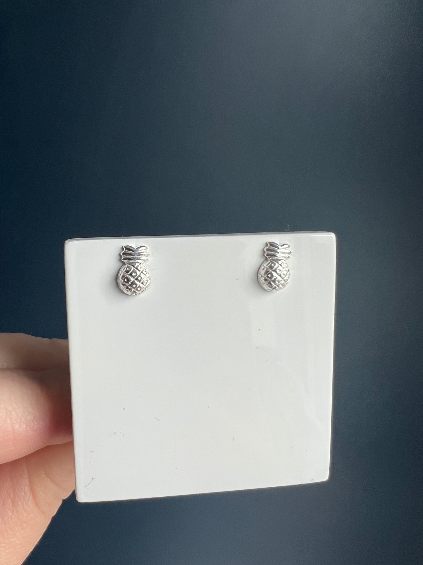 Silver Pineapple Studs