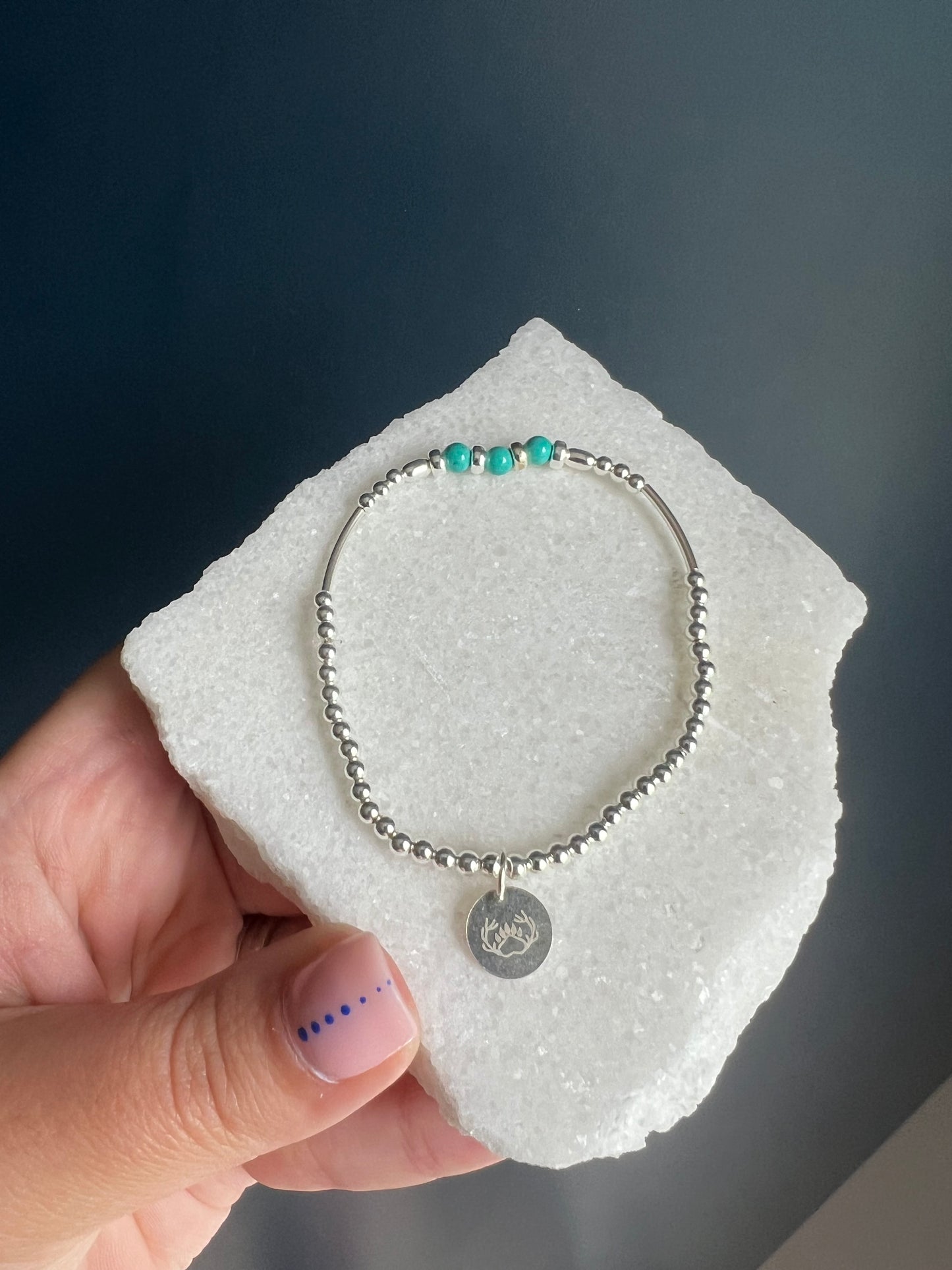 Dainty Turquoise Beaded Bracelet