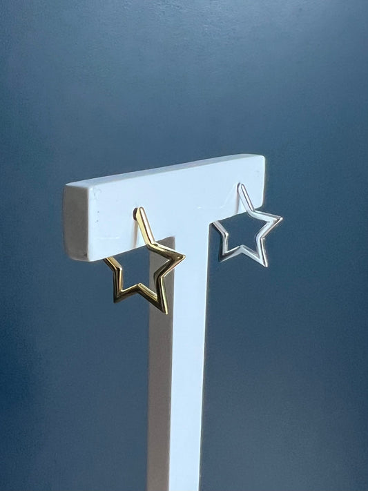 Small Star Stud Hoops