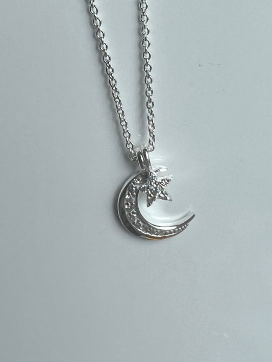 Sparkly Moon & Star Necklace