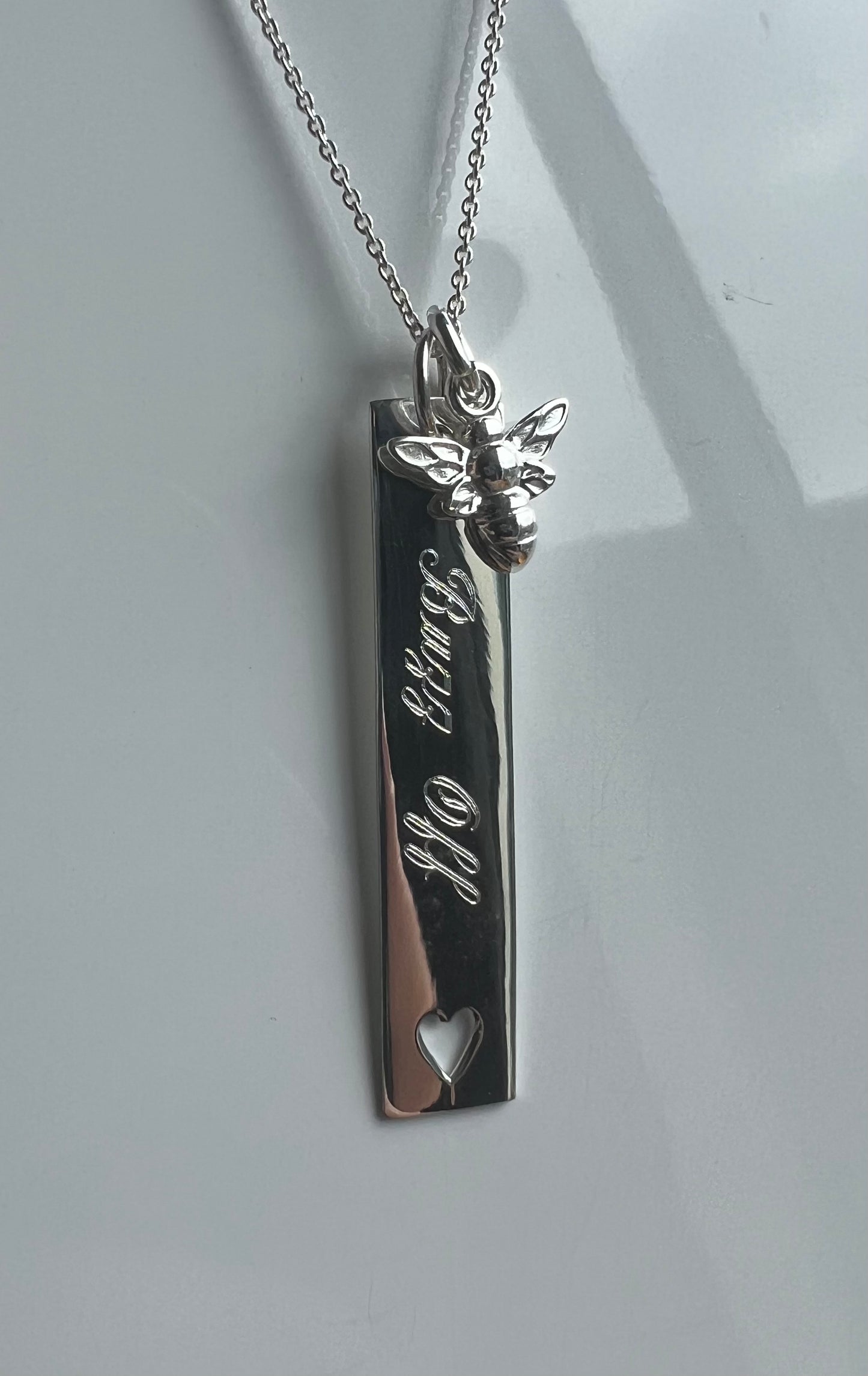 Engraved Bee Necklace