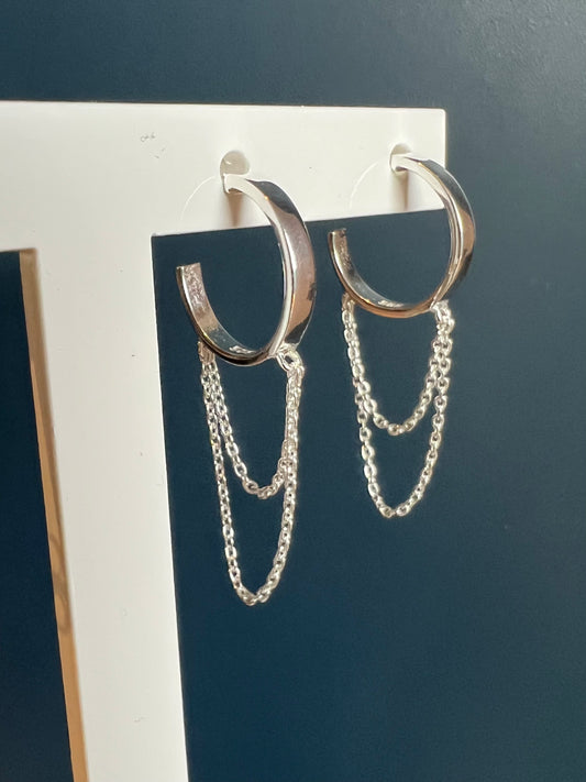 Double Drop Chain Hoops