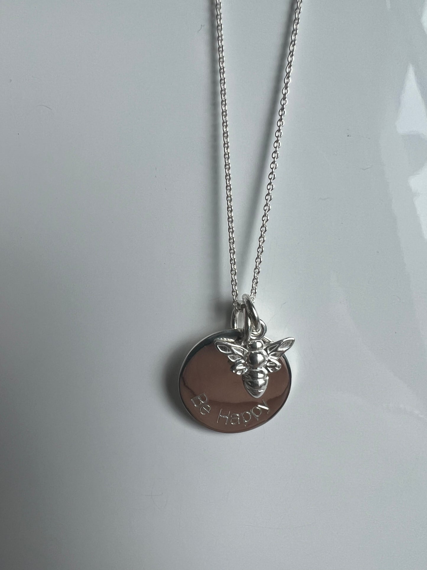 Engraved Bee Necklace