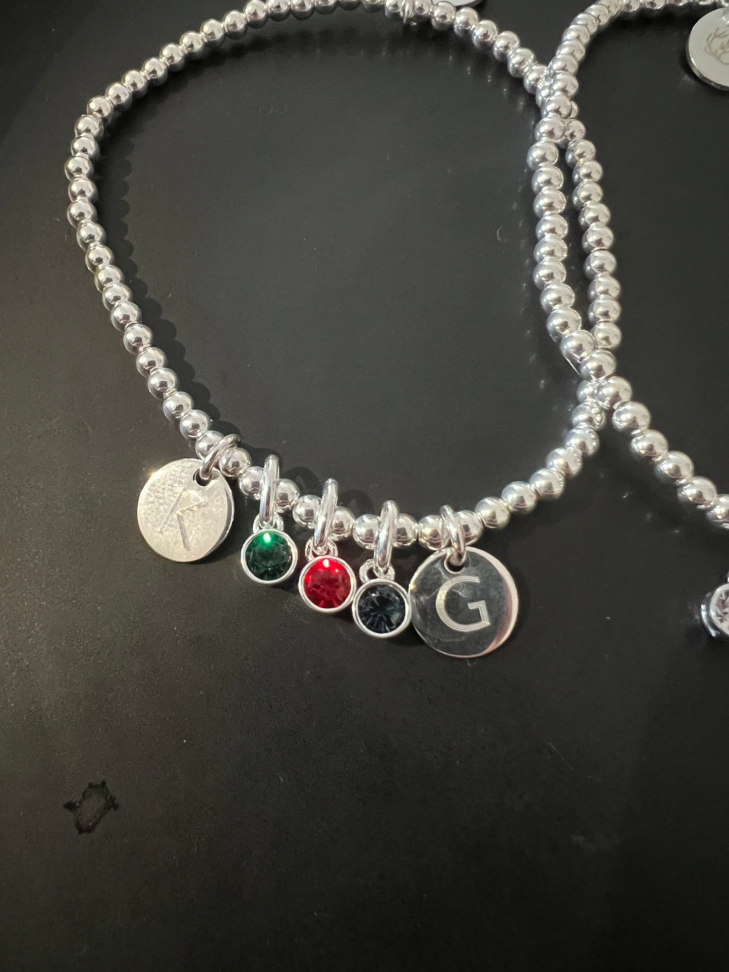 Engraved Circle Initial Bracelet