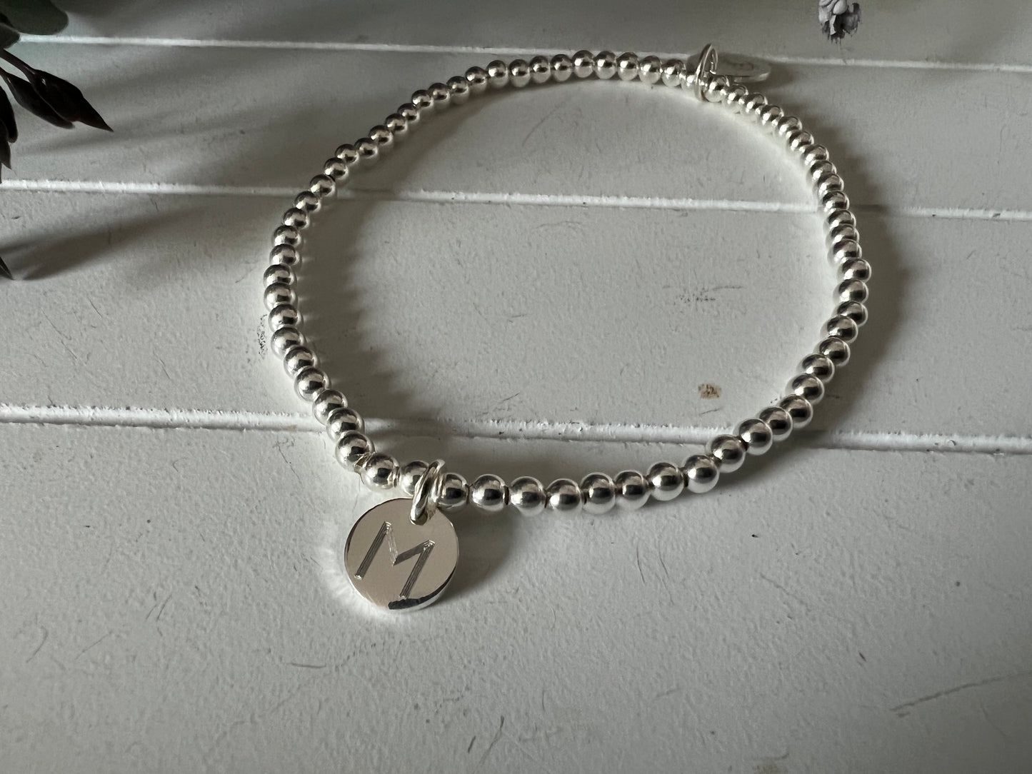 Engraved Circle Initial Bracelet