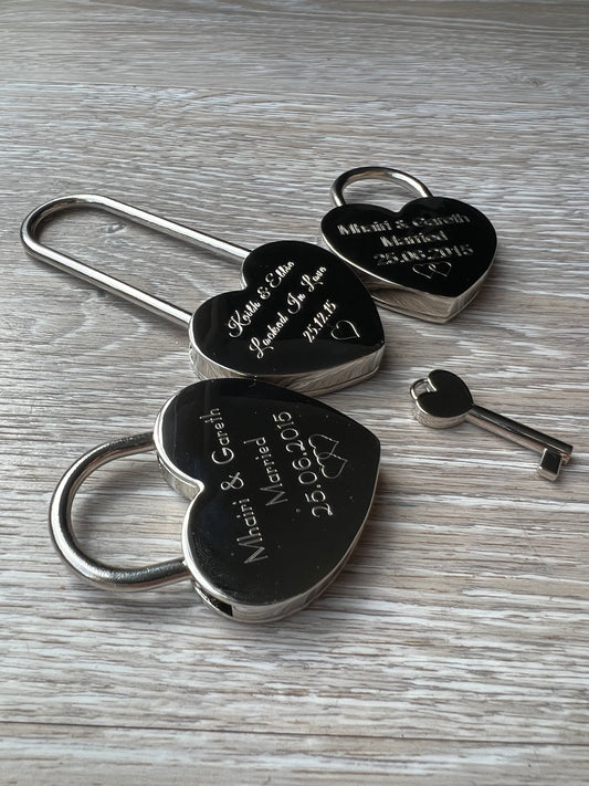 Engraved Long Love Lock