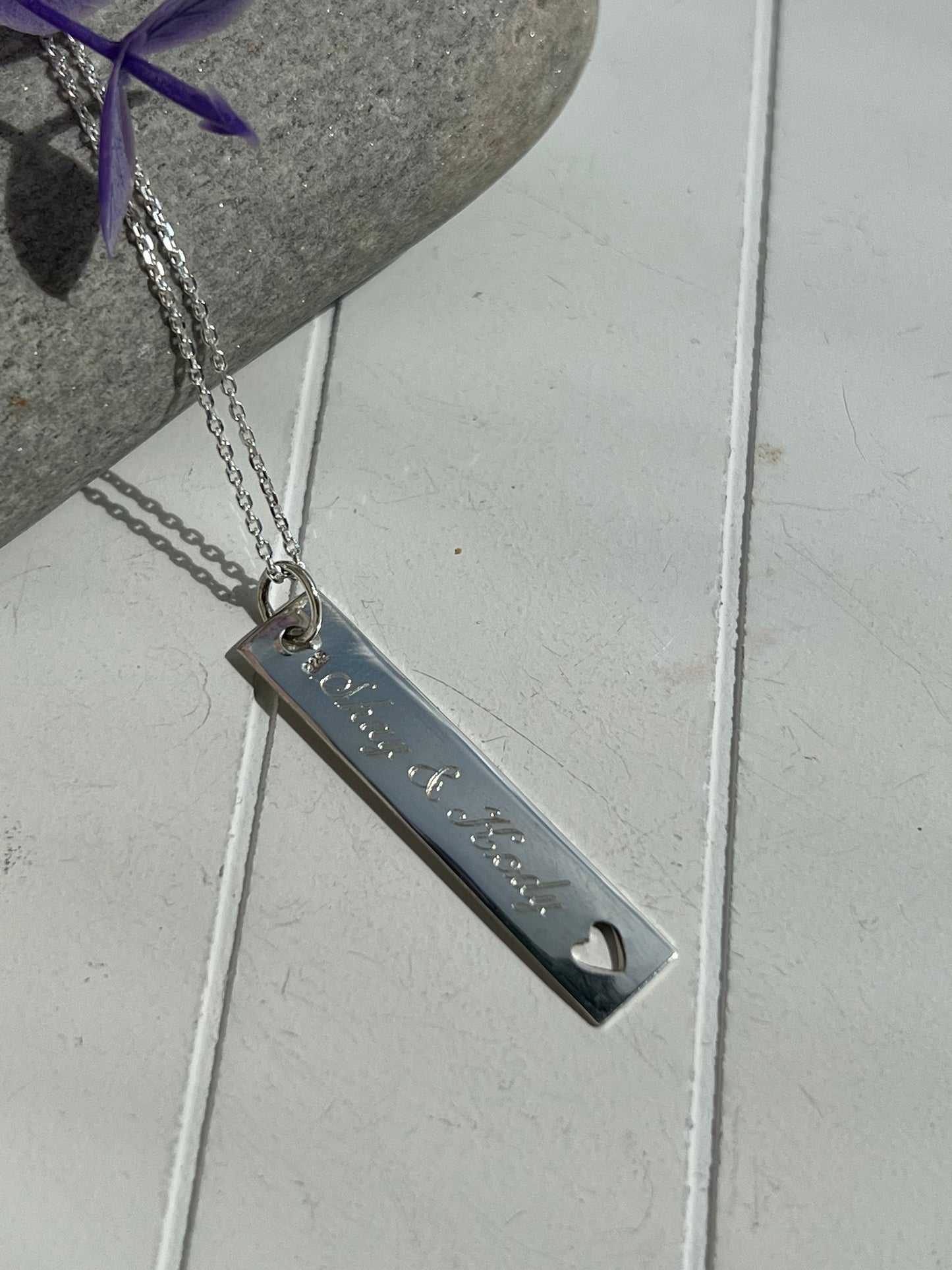 Engraved Bar Necklace