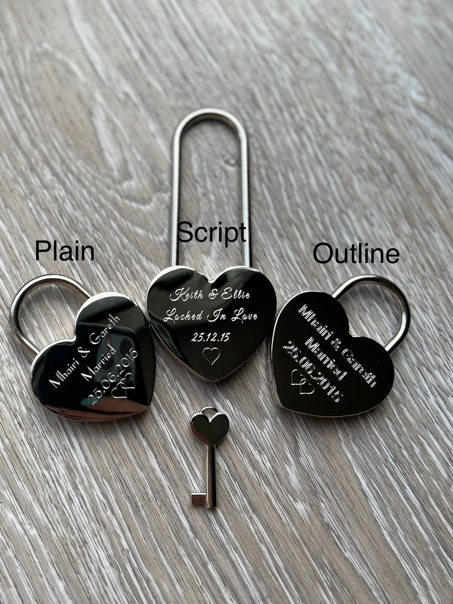 Engraved Long Love Lock