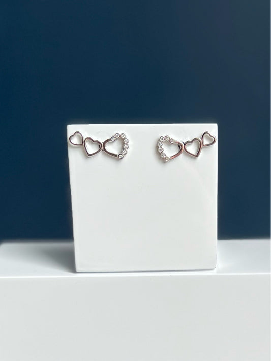 Triple Heart Studs