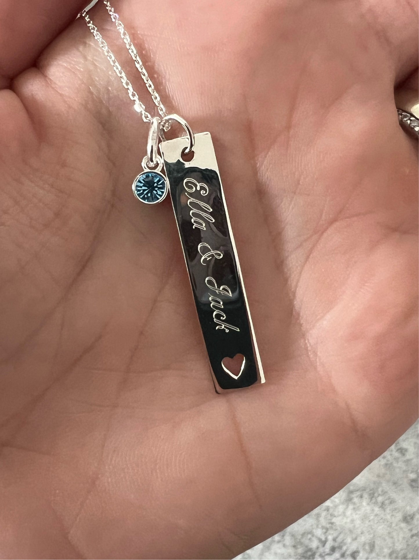 Engraved Bar Necklace