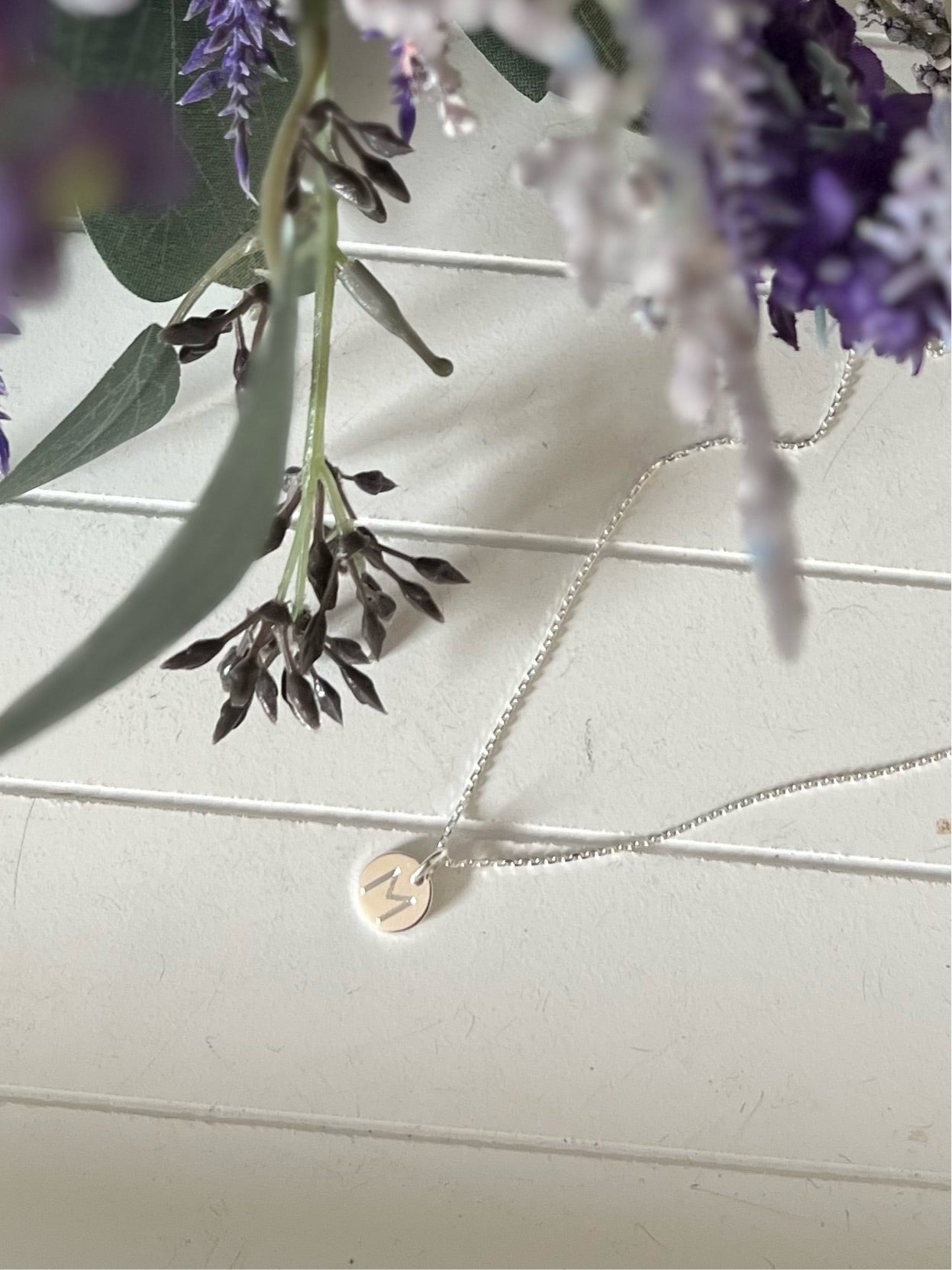 Engraved Circle Initial Necklace