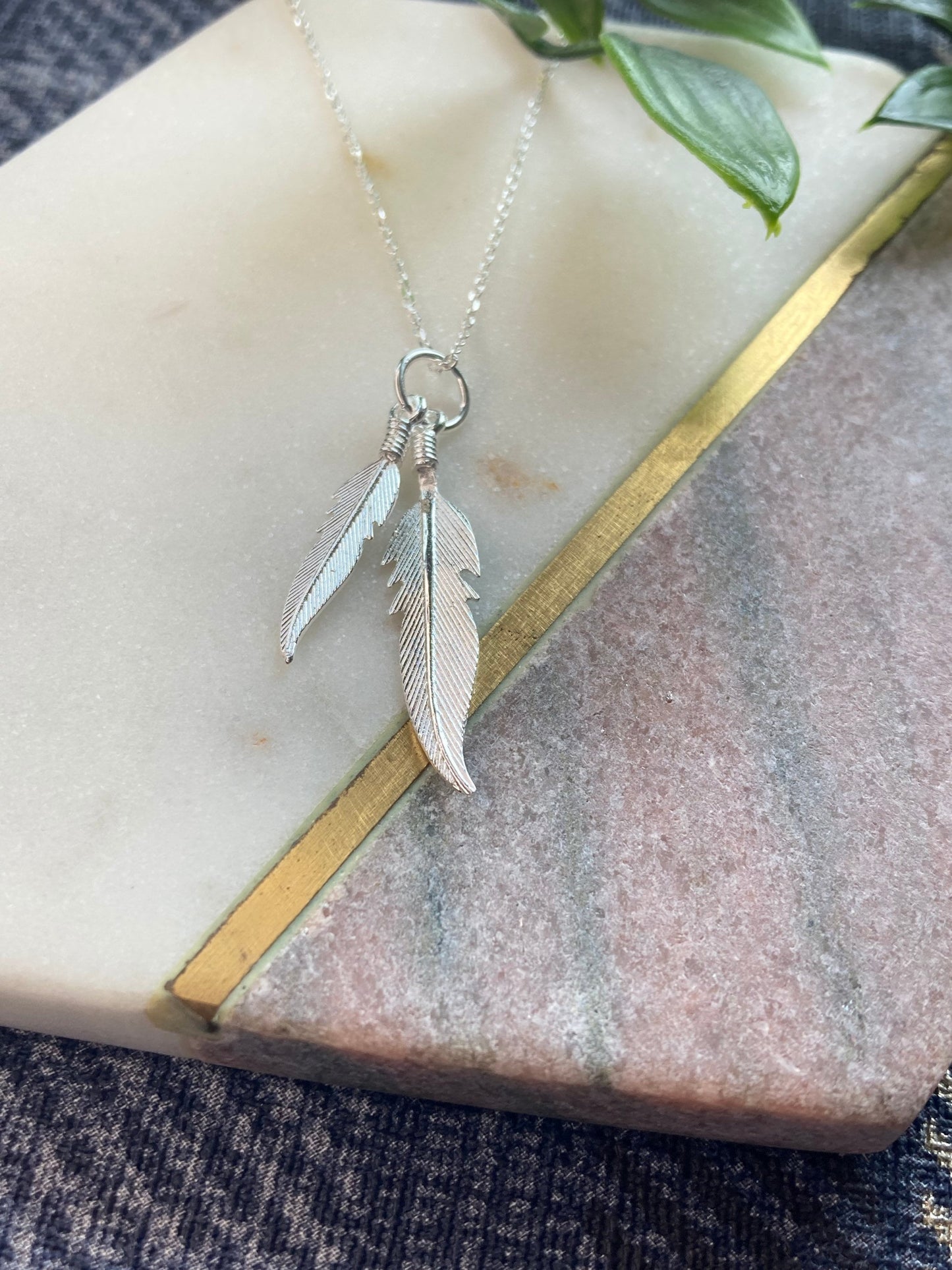 Double Feather Necklace