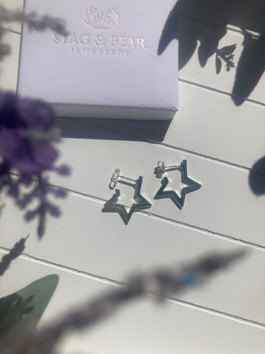 Textured Star Stud Earrings