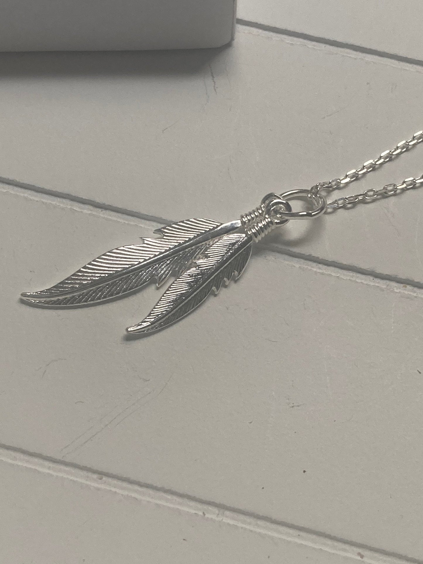 Double Feather Necklace