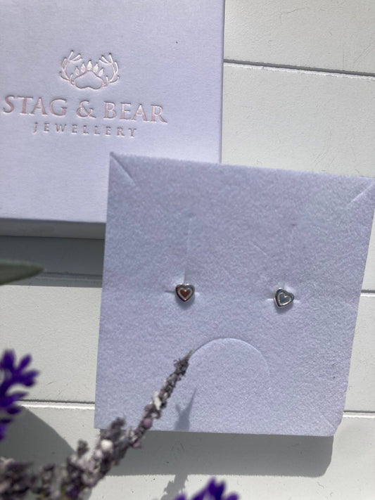 Double Heart Stud Earrings