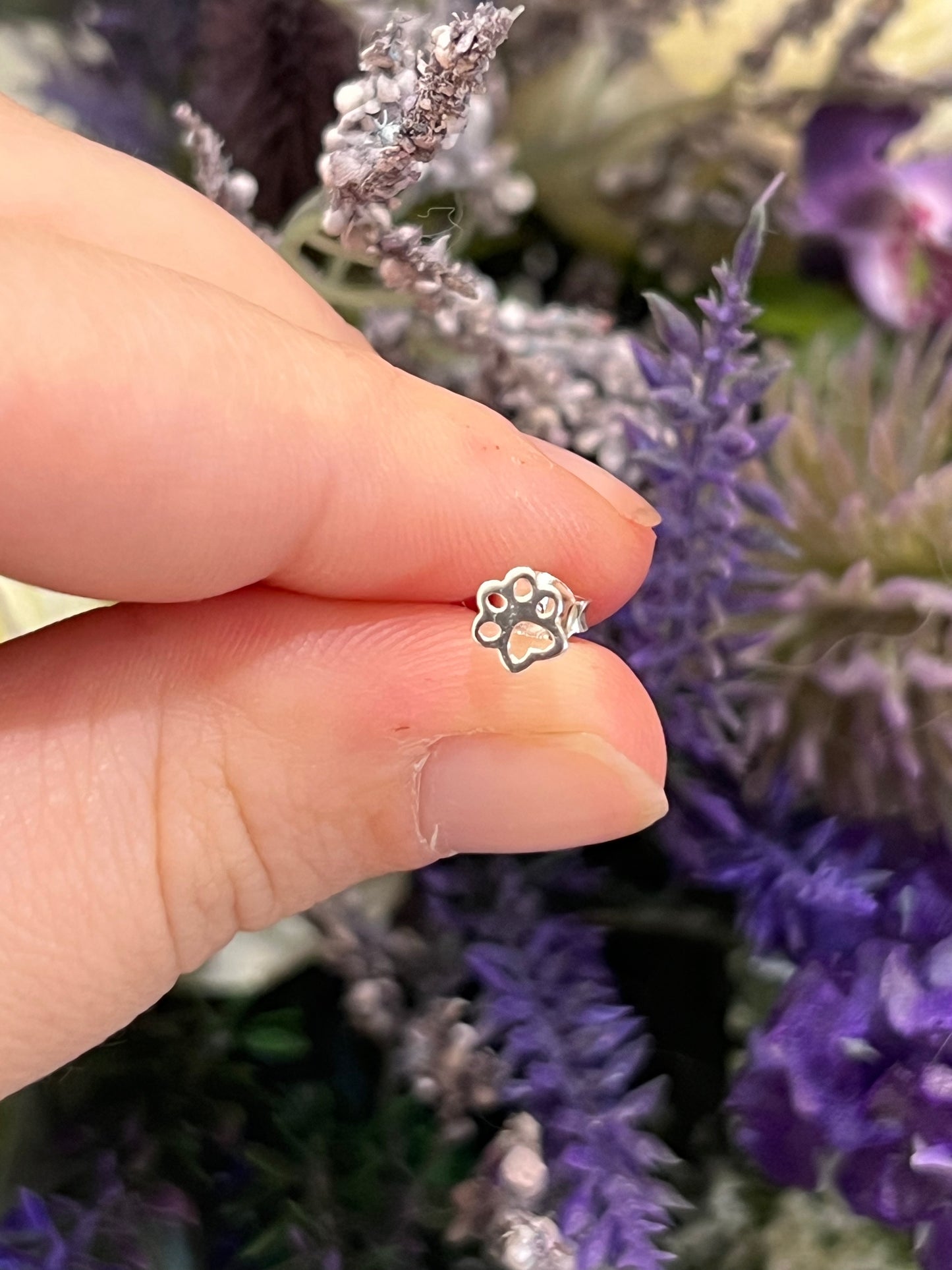 Tiny Paw Print Earrings