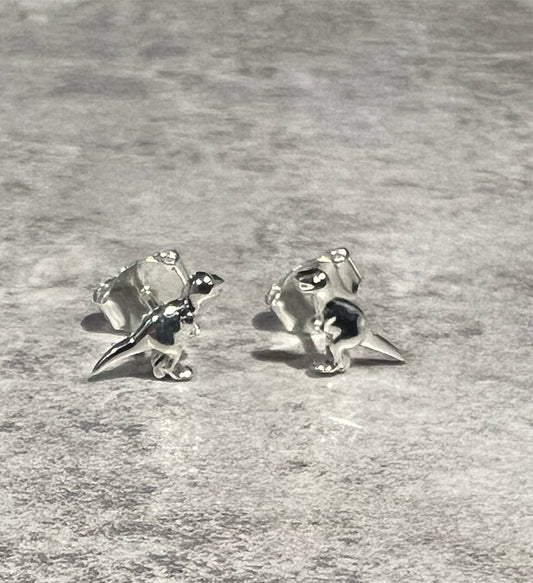 Silver T-Rex Studs